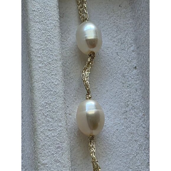 925 Sterling Silver Baroque Pearl Bracelet 6.5" - Picture 8 of 13